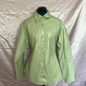 Light green faux leather jacket